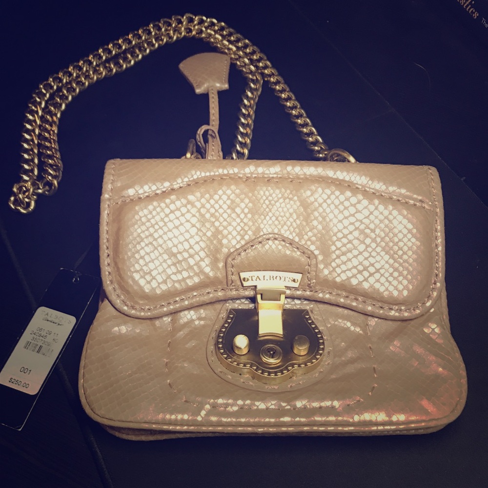 NWT Talbot’s RoseGold Leather Shoulder Bag